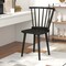 Costway 2PCS Rubber Wood Windsor Dining Chairs with Spindle Back for Living Room Black/Natural